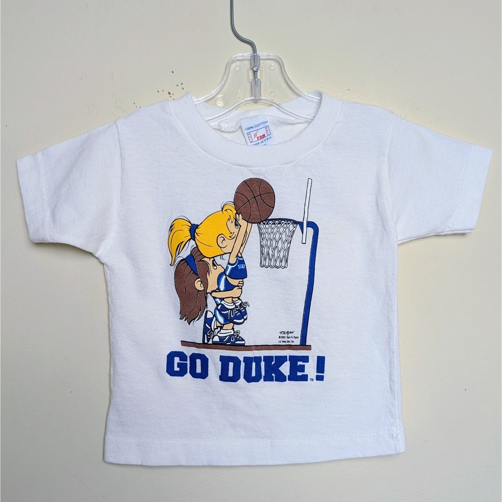 Vintage Duke Blue Devils Go Duke Lil Fan NCAA Basketball Infant Y2K 3-6 Months